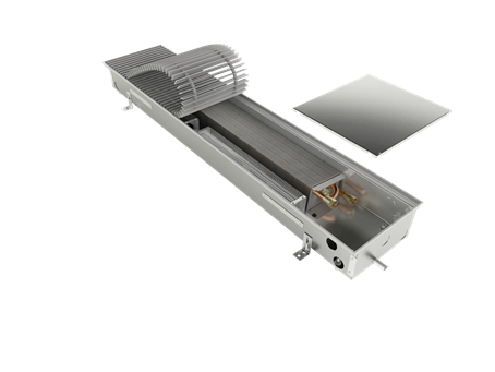 FRB trench heater with lamellar exchanger and fan, heating, humid areas