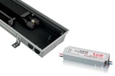 FRZ trench heater with installed power supply 24V&nbspDC, safe instalation with el. protection IP67, heating